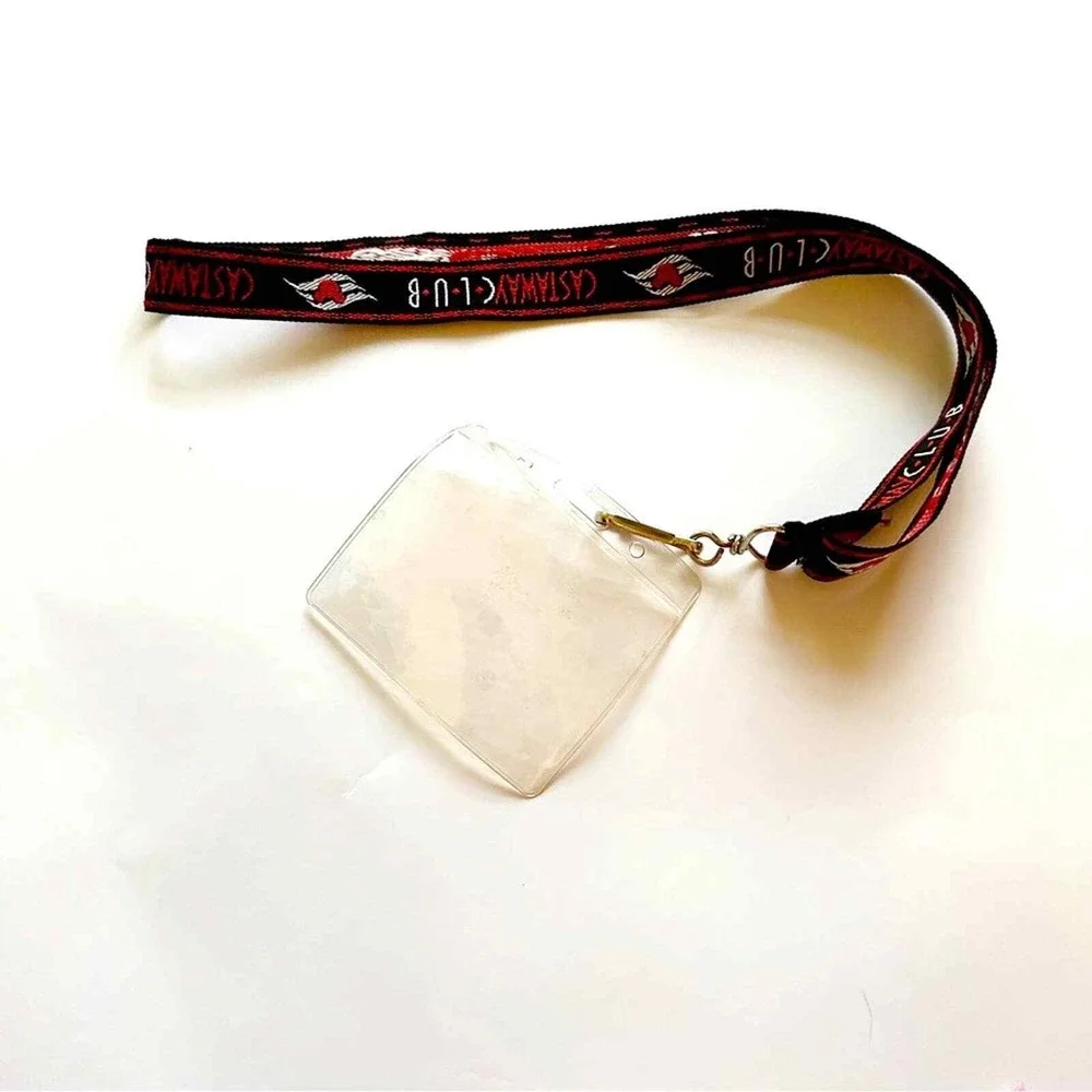 Disney Castaway Club Lanyard Black Red White Authentic Cruise Line Exclusive DCL